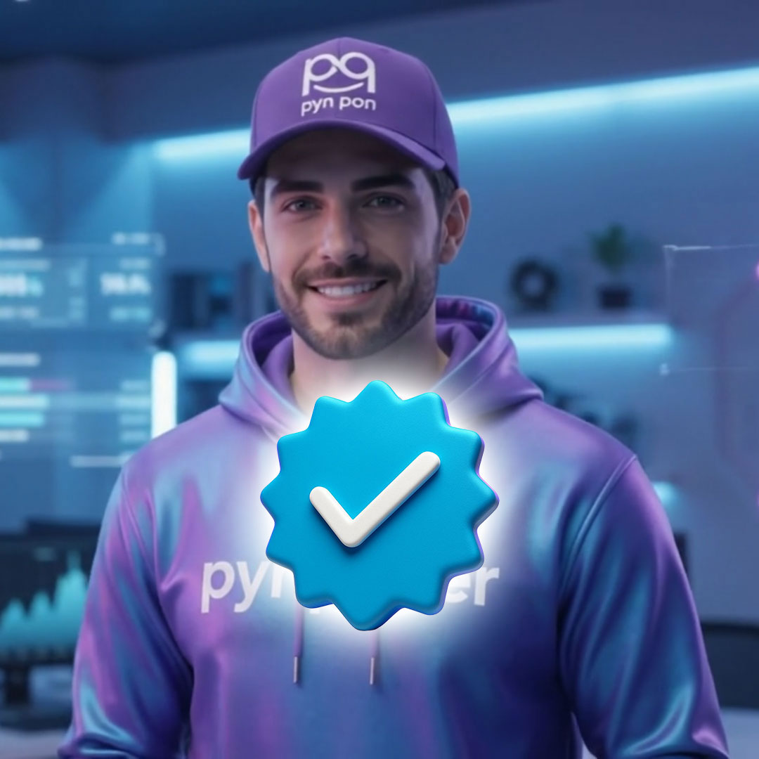Integrante de Pyn Pon verificando una cuenta en su teléfono